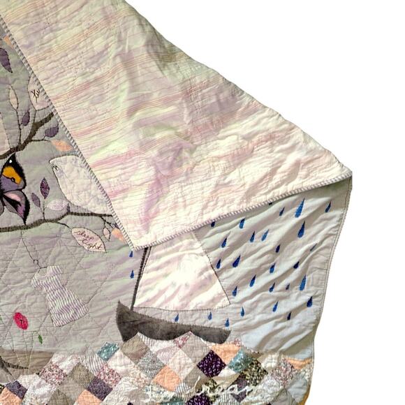 Anthropologie Rebecca Rebouche Oh To Dream Queen Quilt DAMAGED - Picture 2 of 7